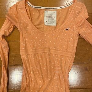 Hollister Women's Peach Long Sleeve Tee